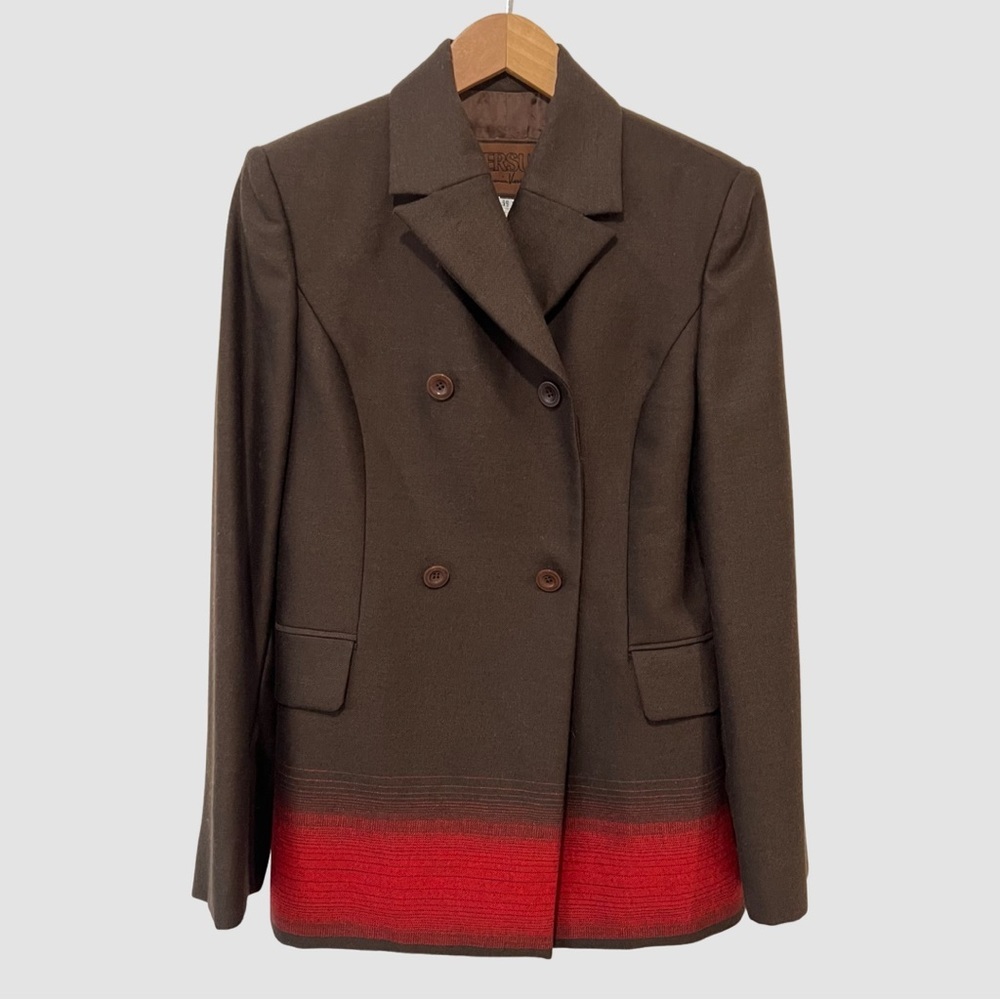 Versus by Gianni Versace Vintage Wool Ombré Skirt Suit EU42